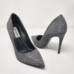 Steve Madden "Daisie" Silver Studded Stiletto Pump Pointy Toe Heels Size 6